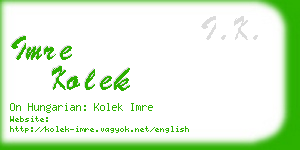 imre kolek business card